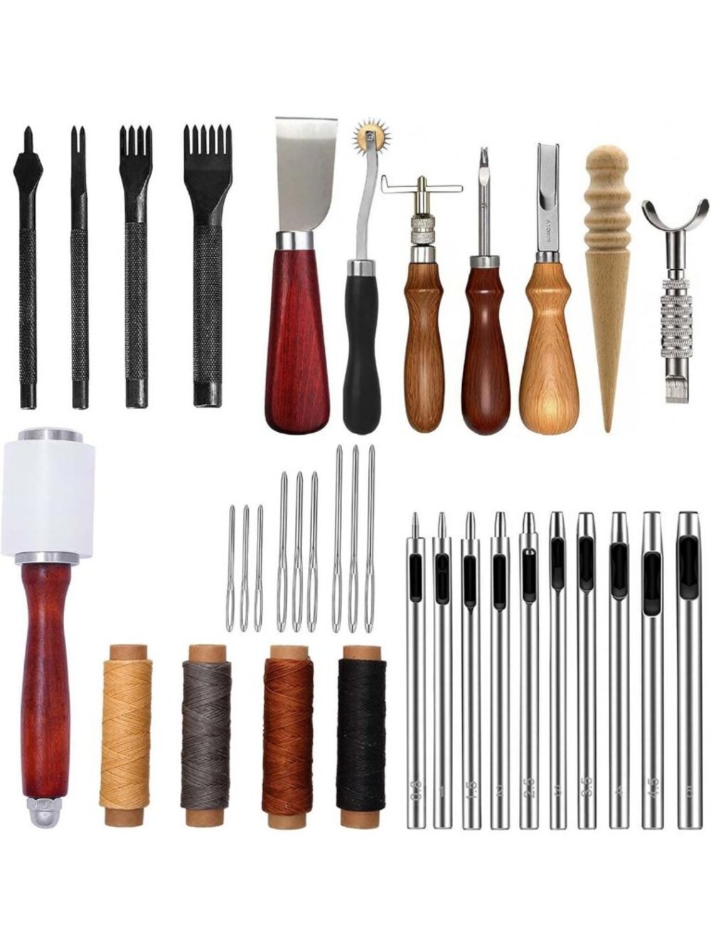 Leather Craft Kit - Complete Tools for Carving, Sewing, Punching & DIY Projects
